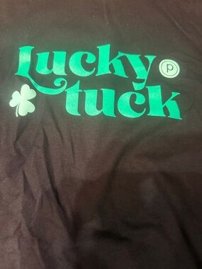 ☘️☘️Pure Barre Black Tee with Teal Lucky Tuck Graphic